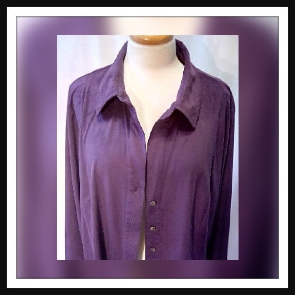 Soft Surroundings Faux Suede Size 2X Shirt